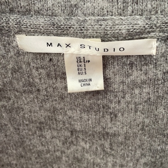 Max Studio Black and Grey Knit Waterfall Cardigan - Picture 3 of 14